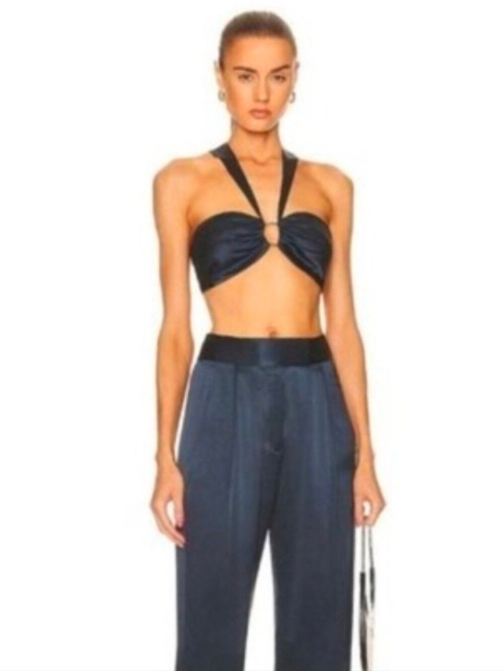 The Sei | Silk Halter Bra Top Size 4 In Navy Blue